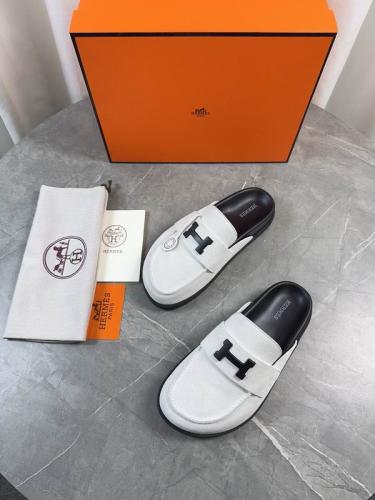 صندل هيرمز للجنسين شامواه ابيض