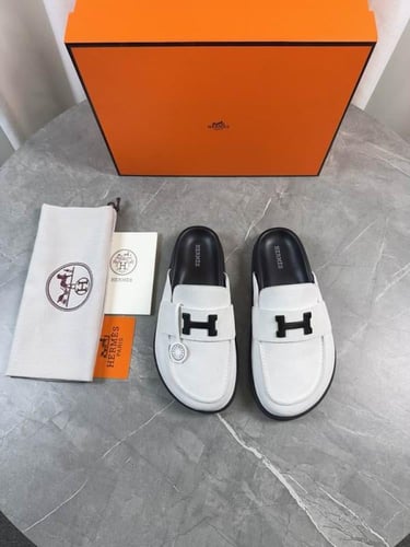 صندل هيرمز للجنسين شامواه ابيض