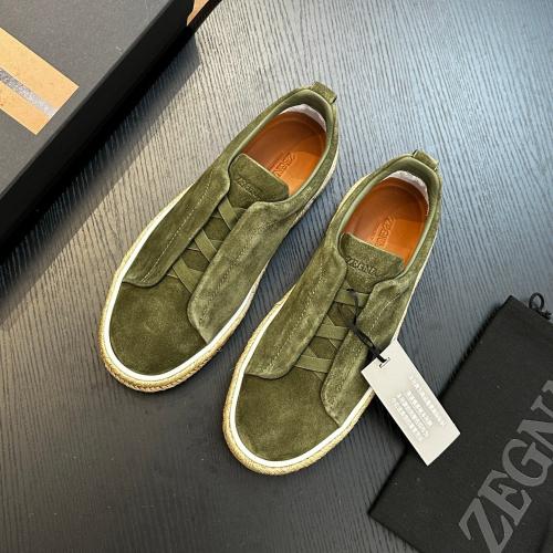 حذاء رجالي زينيا تربيل ستيتش جلد شامواه أخضر