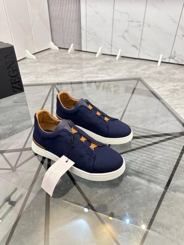 حذاء رجالي زينيا تربيل ستيتش جلد شامواه كركمي