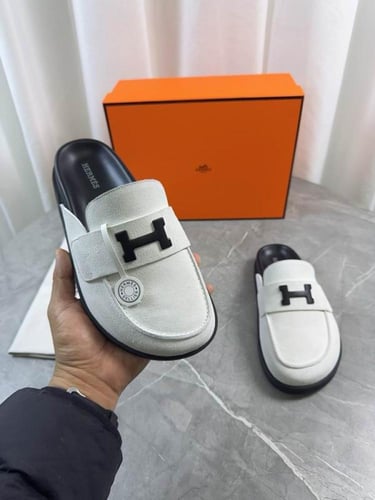 صندل هيرمز للجنسين شامواه ابيض