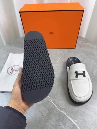 صندل هيرمز للجنسين شامواه ابيض