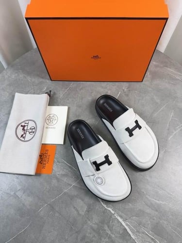 صندل هيرمز للجنسين شامواه ابيض