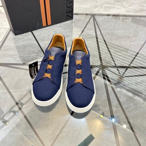 حذاء رجالي زينيا تربيل ستيتش جلد شامواه كحلي