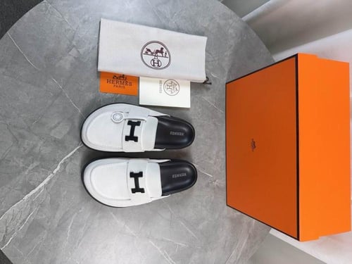 صندل هيرمز للجنسين شامواه ابيض