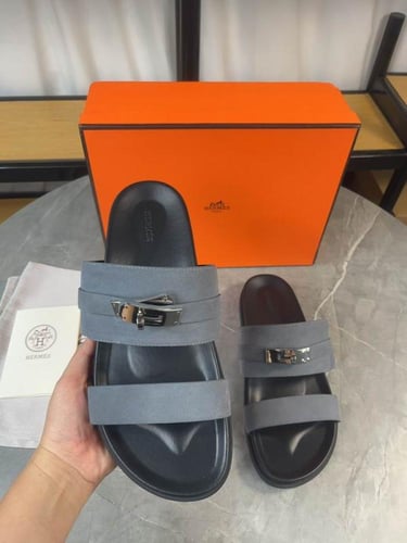 صندل هيرمز جاكسون شامواه رجالي رصاصي غامق