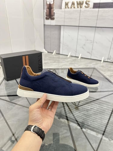 حذاء رجالي زينيا تربيل ستيتش جلد شامواه كحلي