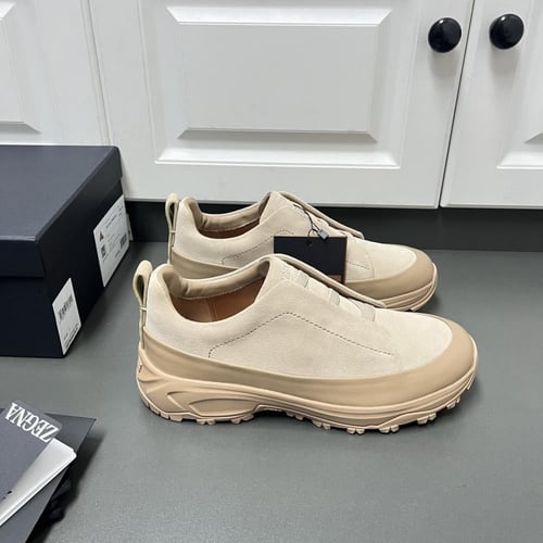 حذاء رجالي زينيا تربيل ستيتش مونتي جلد شامواة بني...