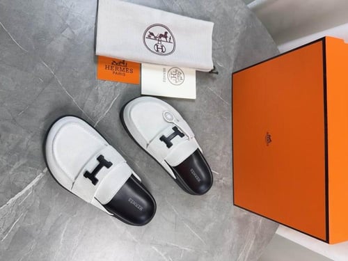 صندل هيرمز للجنسين شامواه ابيض