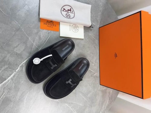 صندل هيرمز للجنسين شامواه اسود