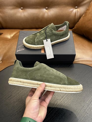 حذاء رجالي زينيا تربيل ستيتش جلد شامواه أخضر