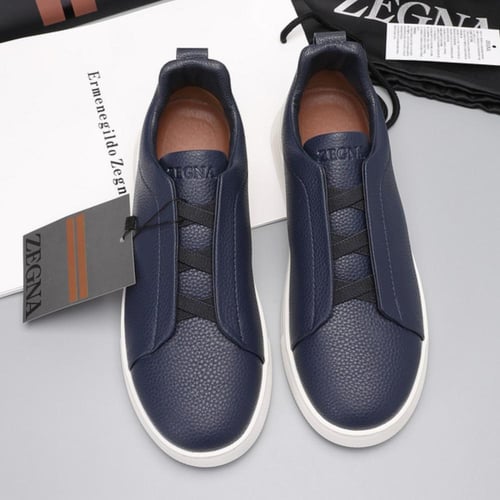 حذاء زينيا جلد رجالي كحلي