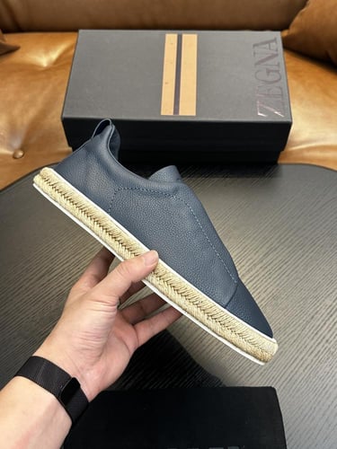 حذاء رجالي زينيا جلد كحلي