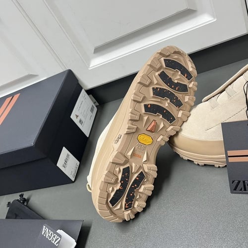 حذاء رجالي زينيا تربيل ستيتش مونتي جلد شامواة بني...