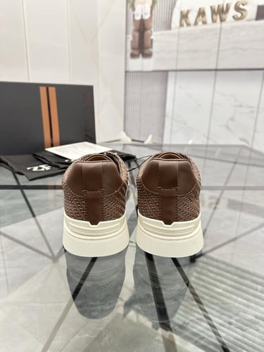 حذاء رجالي زينيا تربيل ستيتش جلد بني