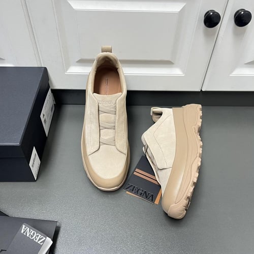 حذاء رجالي زينيا تربيل ستيتش مونتي جلد شامواة بني...