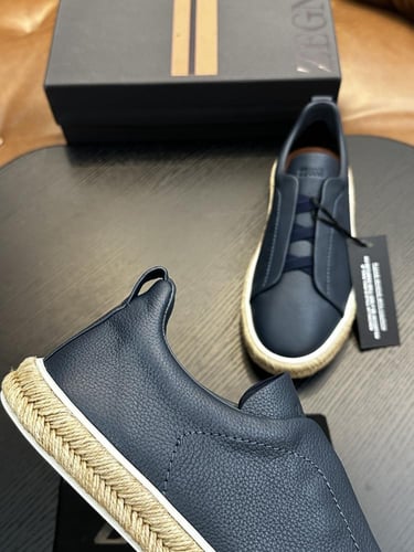 حذاء رجالي زينيا جلد كحلي