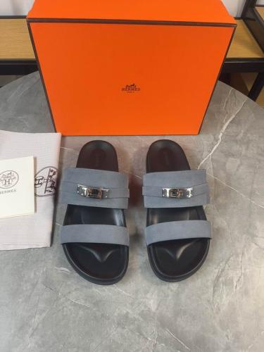 صندل هيرمز جاكسون شامواه رجالي رصاصي غامق