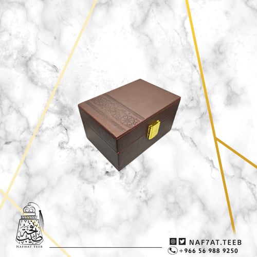 صندوق جلد إيطالي منقوش، اللون البني حجم ثمن كيلو