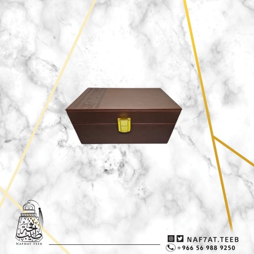 صندوق جلد إيطالي منقوش، اللون البني حجم ثمن كيلو