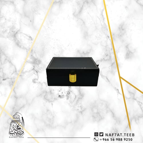 صندوق فاخر مبطن بالجلد الإيطالي ومغطى بالجلد المطر...