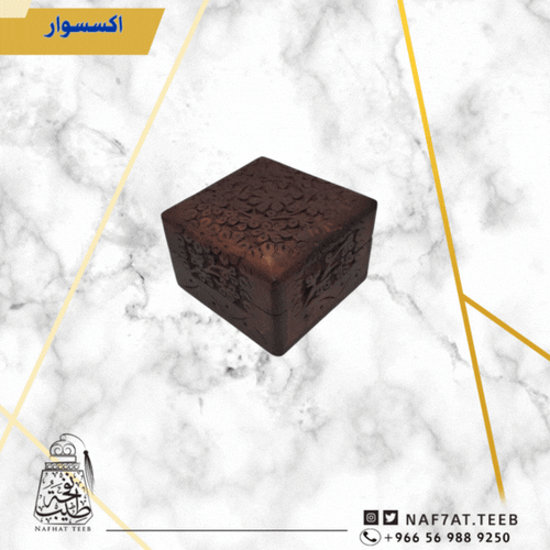 صندوق خشبي هندي منقوش مبطن بالمخمل