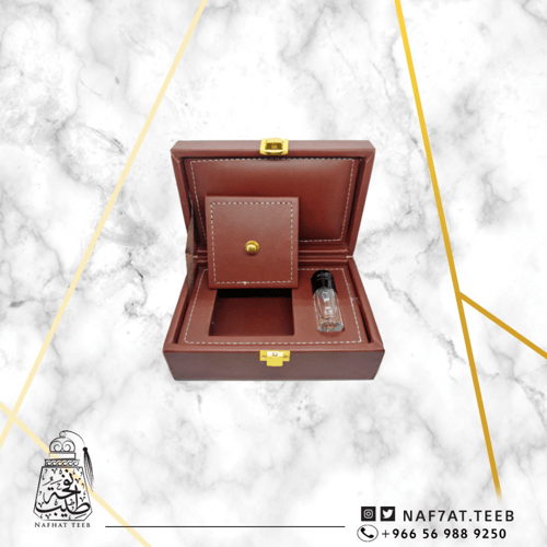 صندوق جلد (ربع توله+أوقية) فاخر مبطن بالجلد الإيطا...