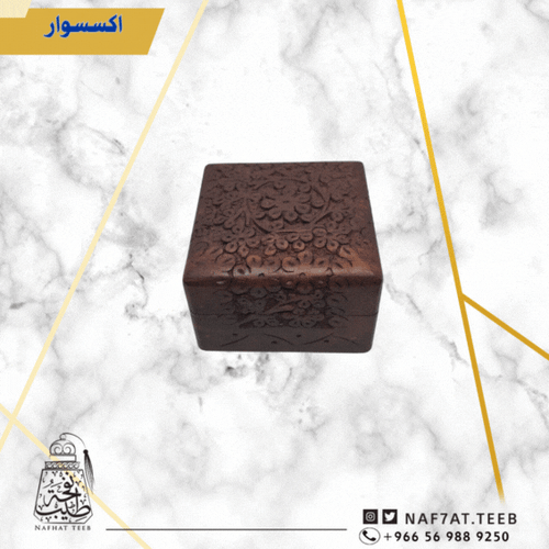 صندوق خشبي هندي منقوش مبطن بالمخمل
