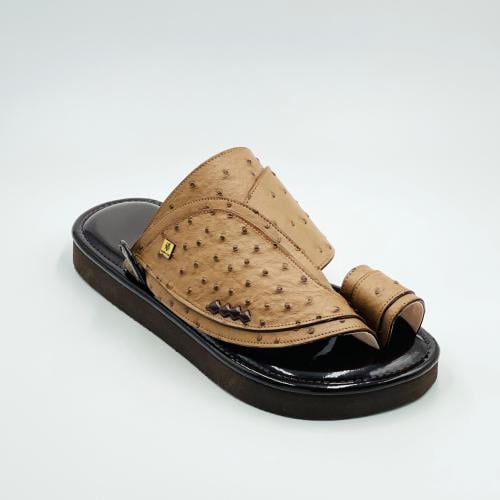 حذاء جلد نعام مطبوع