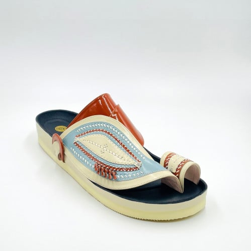 حذاء ربل طبي مطرز صوف كتان