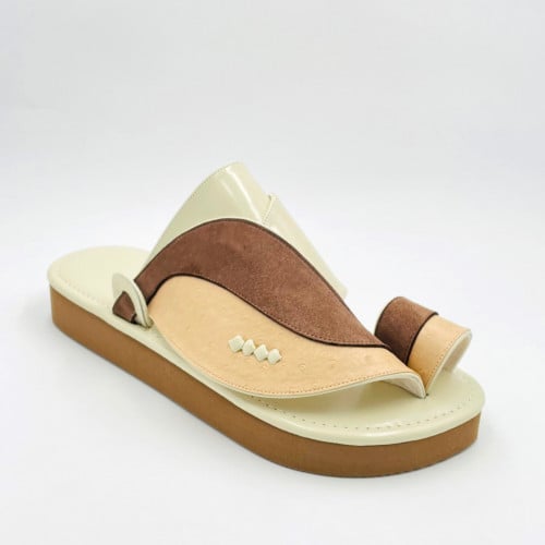 حذاء مكس جلد شامواه طبيعي مع جلد نعام مطبوع