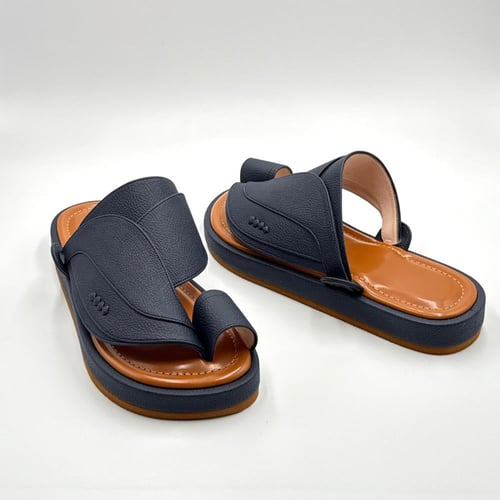 حذاء لون كحلي مطفي ربل مبطن