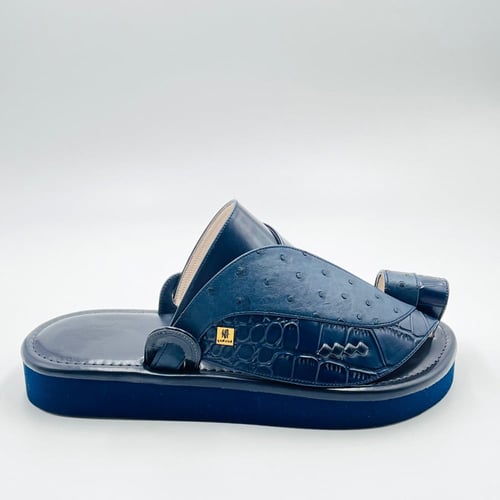 حذاء جلد نعام مع تمساح مطبوع