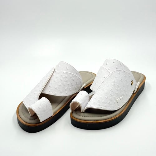 حذاء جلد نعام مطبوع