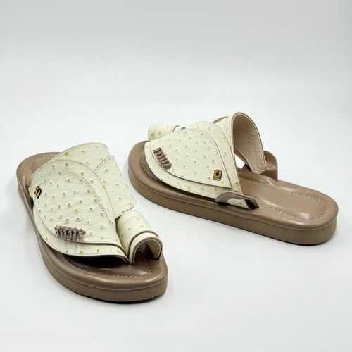 حذاء جلد نعام مطبوع