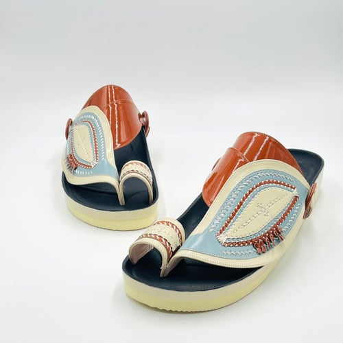 حذاء ربل طبي مطرز صوف كتان