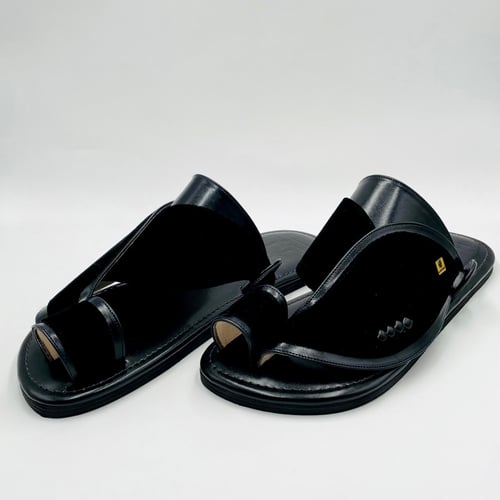 حذاء جلد مخمل اسود