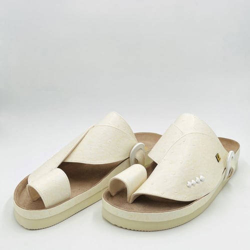 حذاء جلد نعام مطبوع ربل طبي