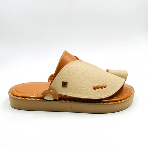 حذاء جلد نعام مطبوع