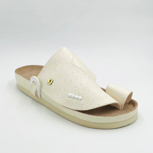 حذاء جلد نعام مطبوع ربل طبي