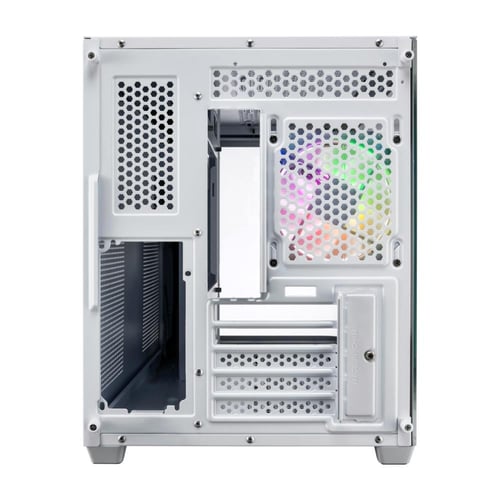 FSP S380 Mid Tower mATX PC Case Curved Glass – Whi...