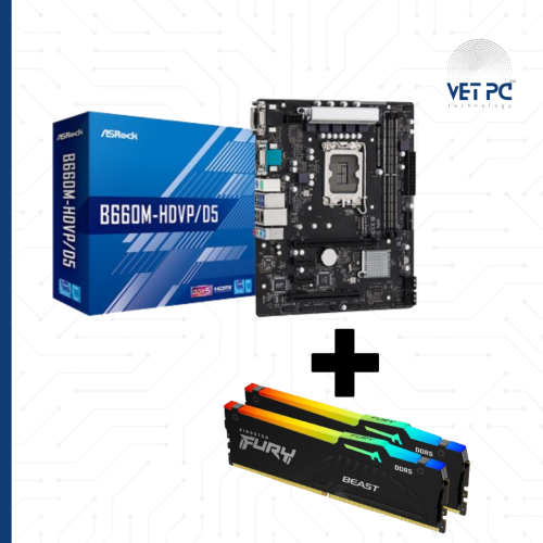 مذربورد : B660M-HDVP/D5 رام : Kingston FURY 16GB (...