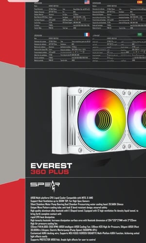 مبرد مائي سبير - PSPEAR COOLING 360MM BLK NORMAL T...