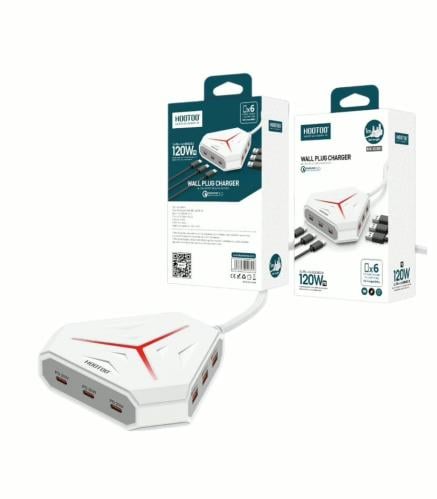 منصة شحن 6 مداخل بقوة 120 واط