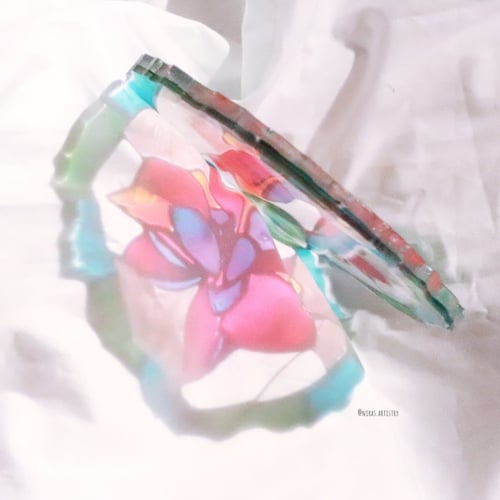 faux stained glass flowere كوستر