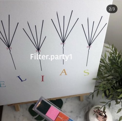 لوحه كانفس بالبصمه ثيم مواليد مقاس A3