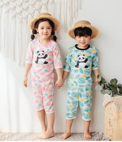 بجامة أطفال دب الباندا الأزرق