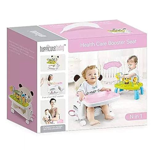 كرسي طعام وردي مع لعب -/+ تغليف