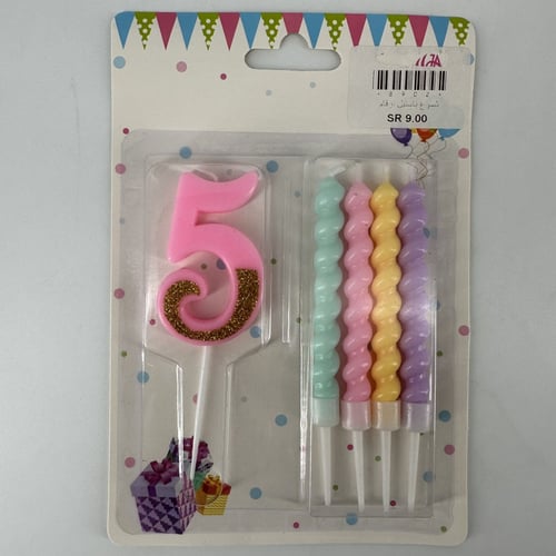 شموع باستيل ارقام 5