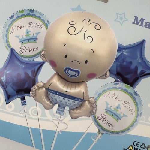 مجموعة بلونات بيبي ولد بدون نفخ